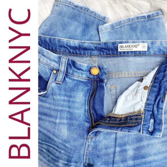 BLANKNYC Skinny Classique Distressed Busted Knee Jeans, Size 29 - Picture 8 of 10